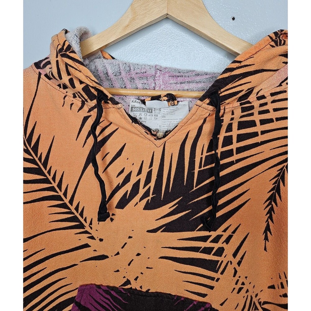 IKEA KÅSEBERGA Hooded Poncho S/M Tropical Print Terry Cotton Pullover Surfing - Picture 3 of 9